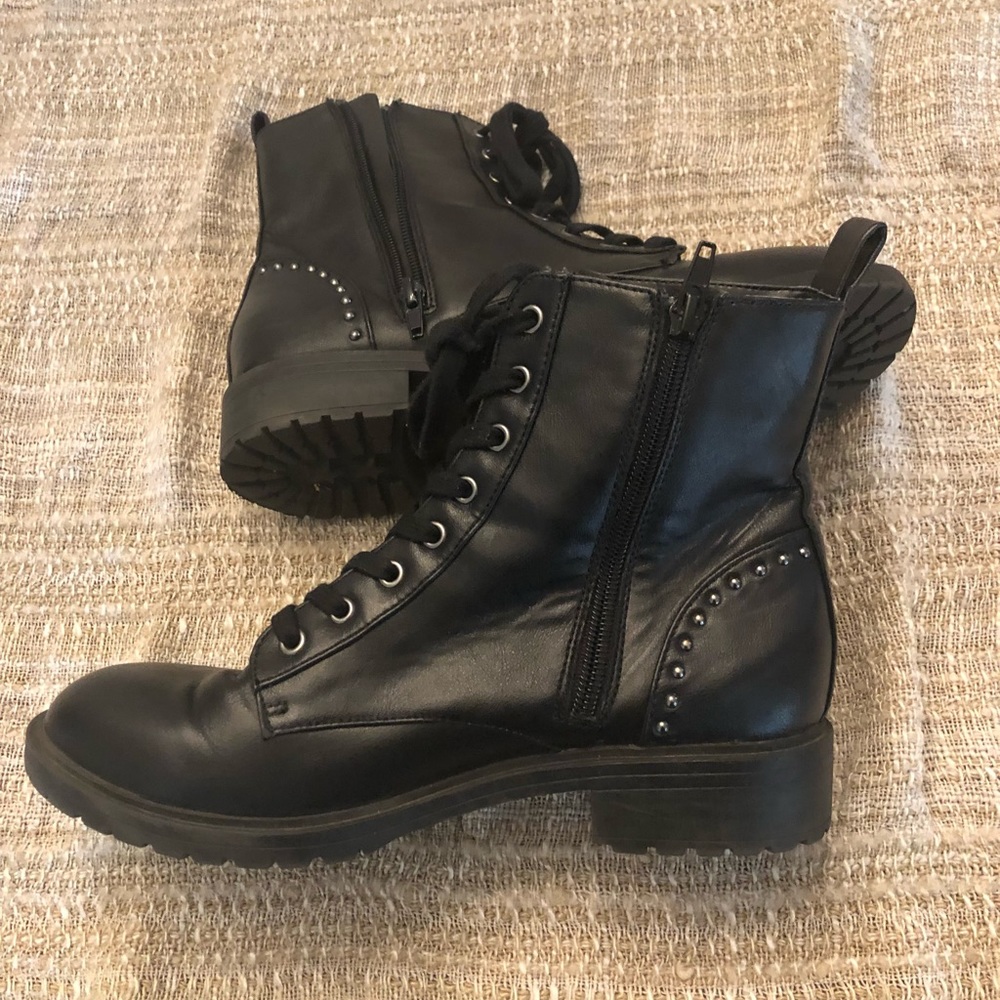 Black combat boots